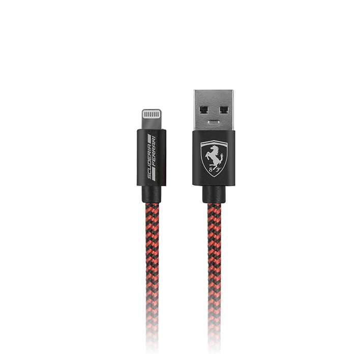 Ferrari Nylon Lightning Cable 1.5m (MFI License) - Red