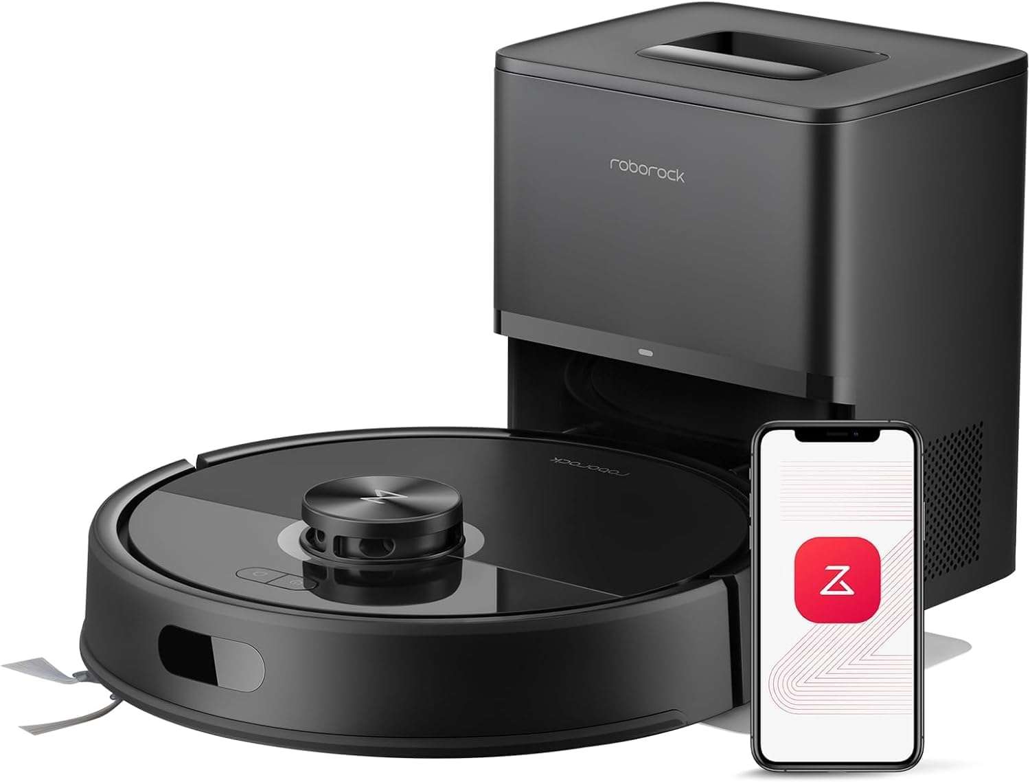 Roborock Q7 TF+ Robot Vacuum and Mop – 10,000Pa Suction, 7 Weeks Self-Emptying, Dual Anti-Tangle System, LiDAR Smart Cleaning Robot Black