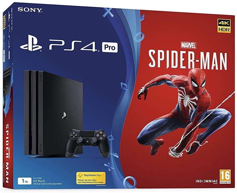 Sony PlayStation 4 (PS4) Pro 1TB Limited Edition Console - Marvels SpiderMan Bundle