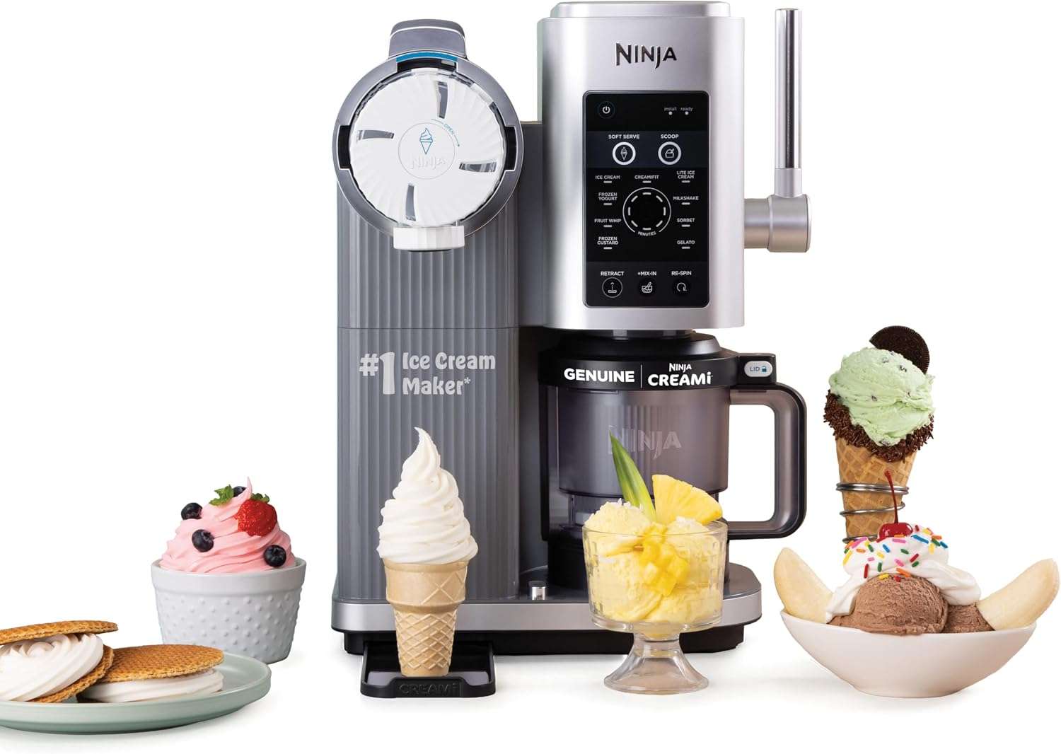 Ninja CREAMi Scoop and Swirl Soft Serve and Ice Cream Maker NC701
