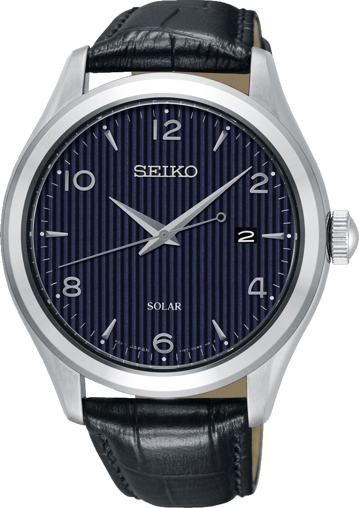Seiko Unisex Adult Analogue Quartz Watch with Leather Strap SNE491P1