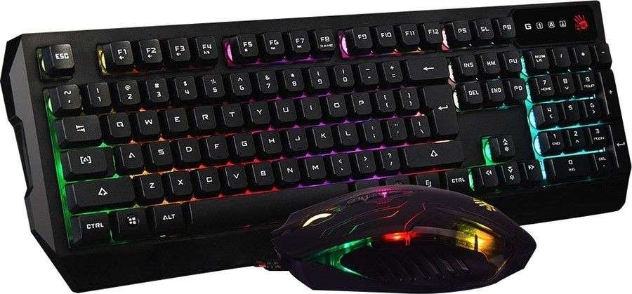 Bloody Neon Light Gaming Keyboard + USB Mouse | Q1300 (Q135+Q50)
