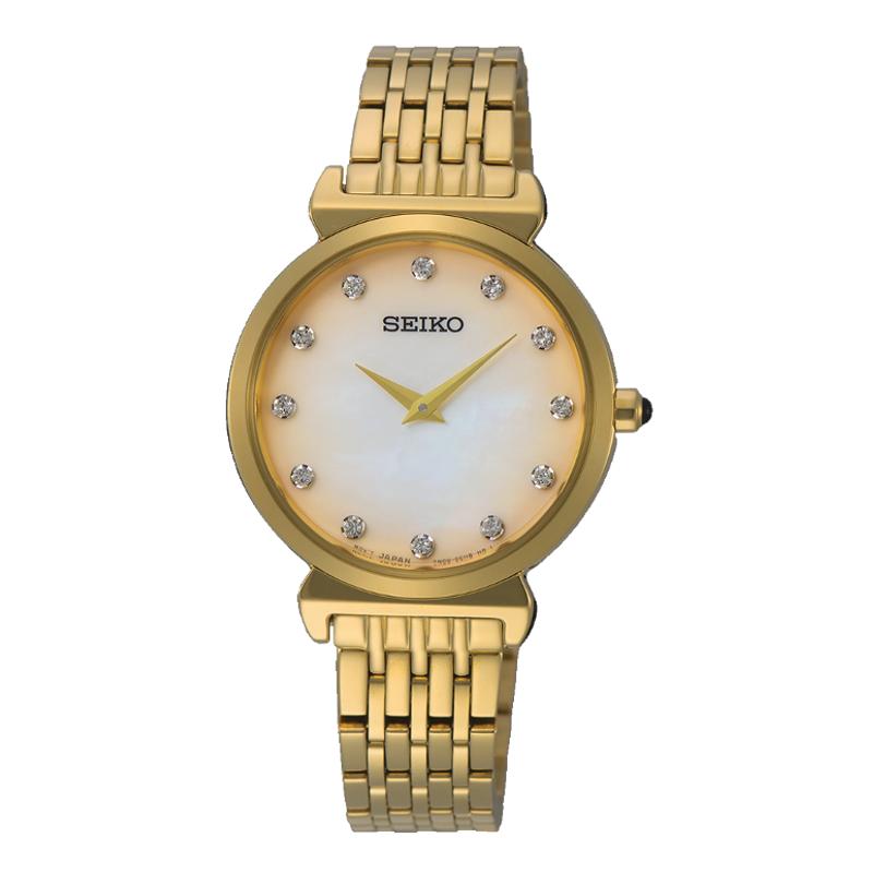 Seiko Quartz SFQ802P1 Diamond Accents Women's Watch